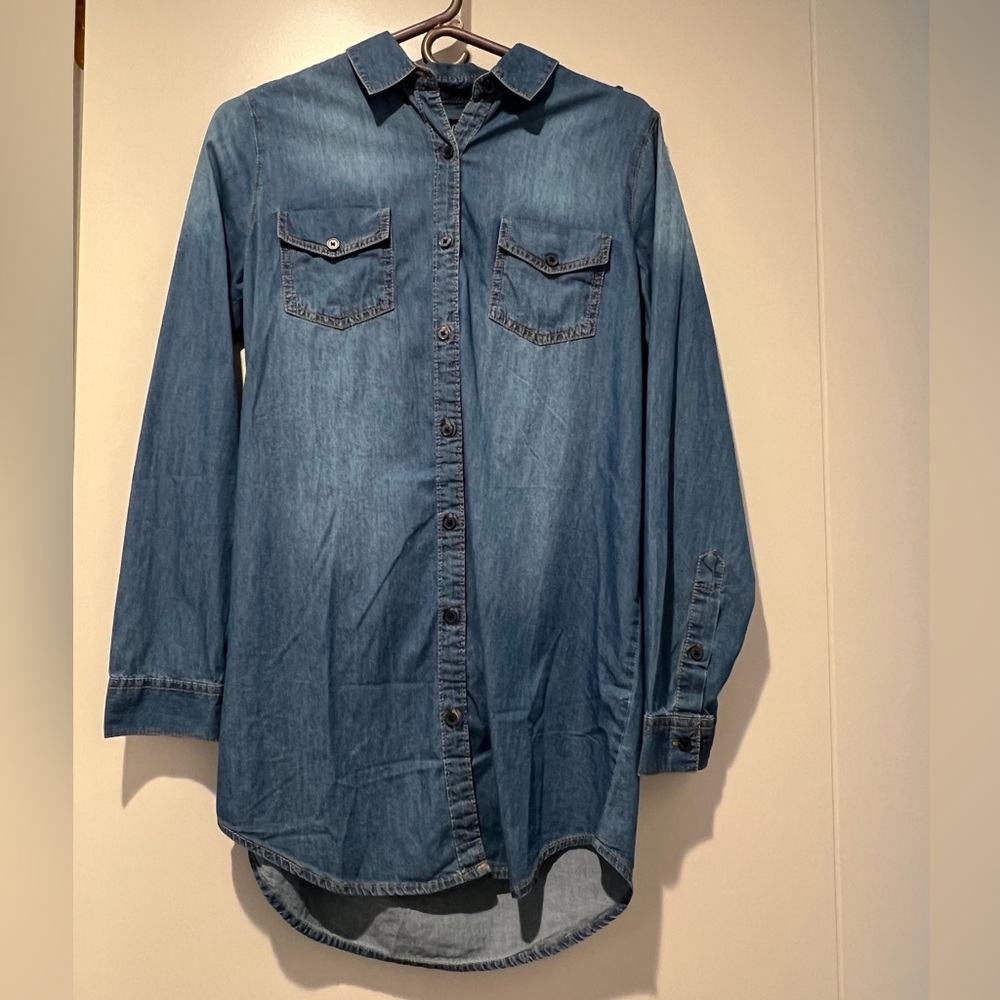 Blue Age Denim Button-Up Midi Dress